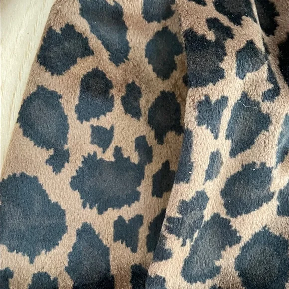 Vintage Express Animal Leopard Print Knee Length Y2K Jacket Coat Medium 9/10 - Picture 10 of 14